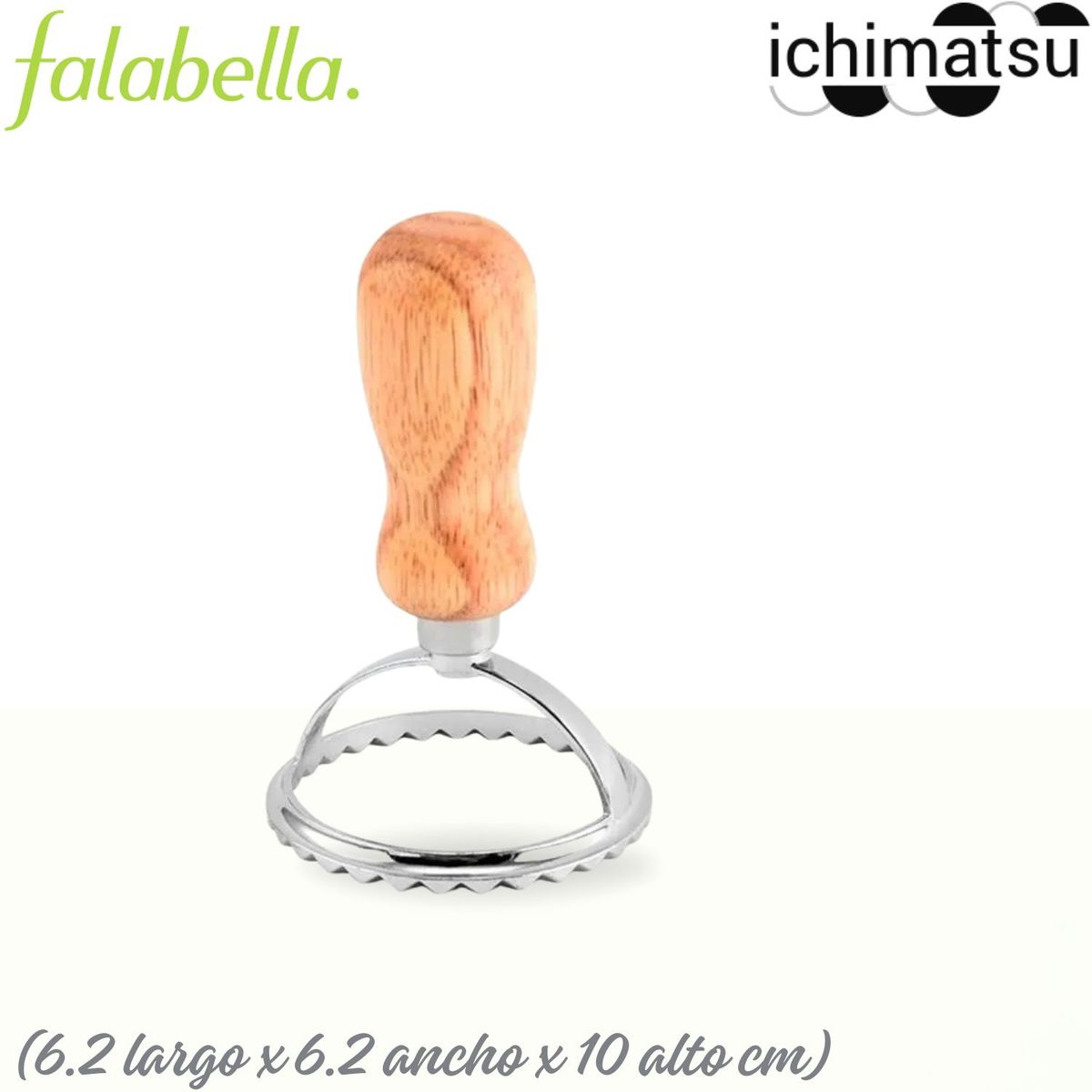 ICHIMATSU - Molde cortador círculo para ravioli de Acero Inoxidable con mango de madera