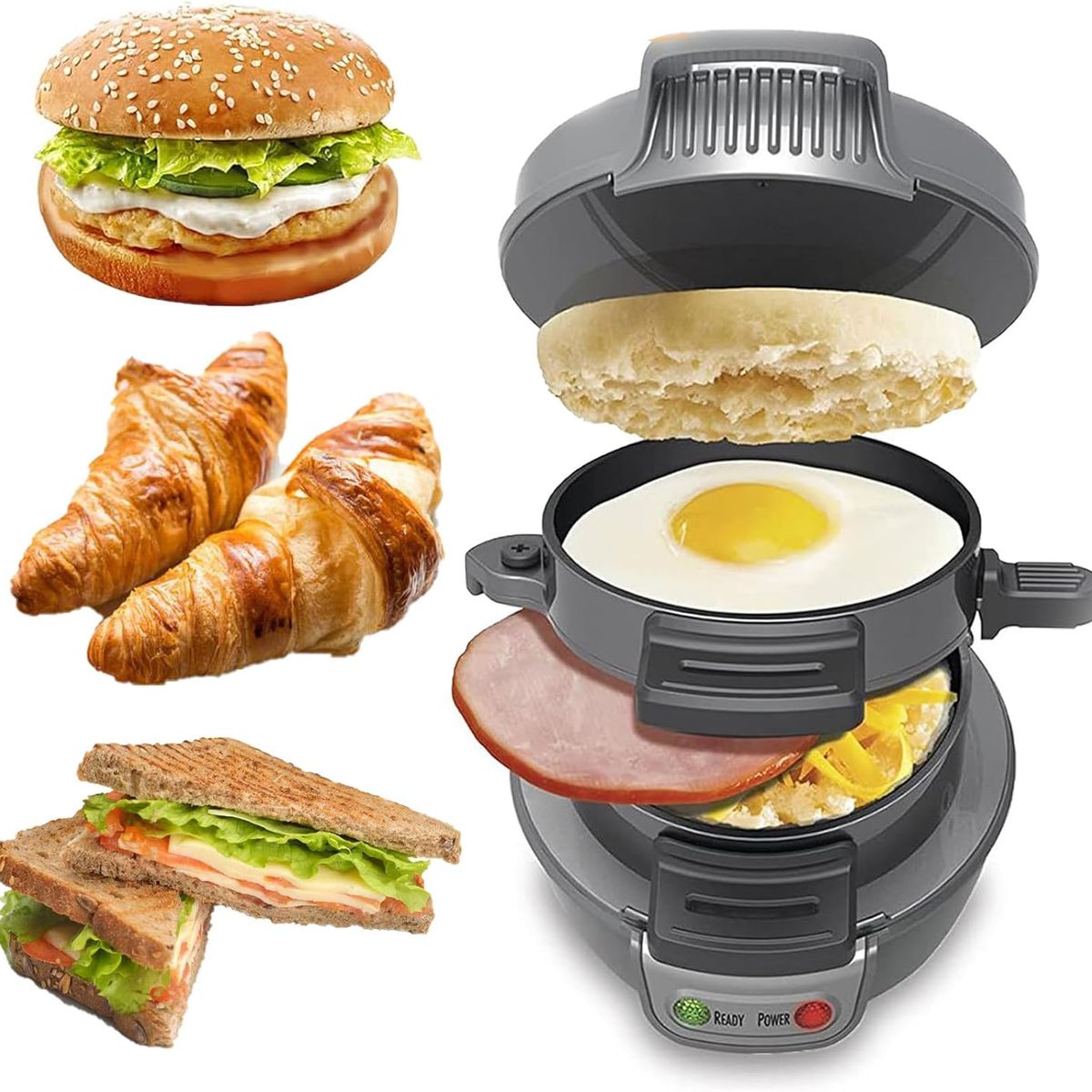 OEM - Máquina para Sandwichera Desayuno Freir Huevos Tostadora Burger Maker