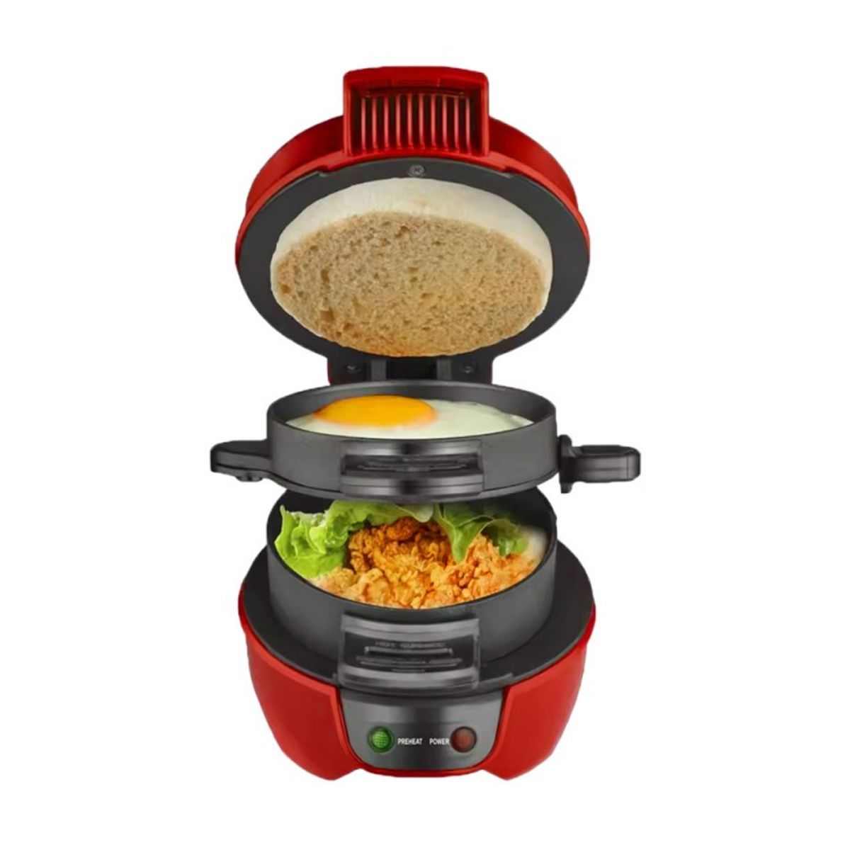 OEM - Máquina para Sandwichera Desayuno Freir Huevos Tostadora Burger Maker