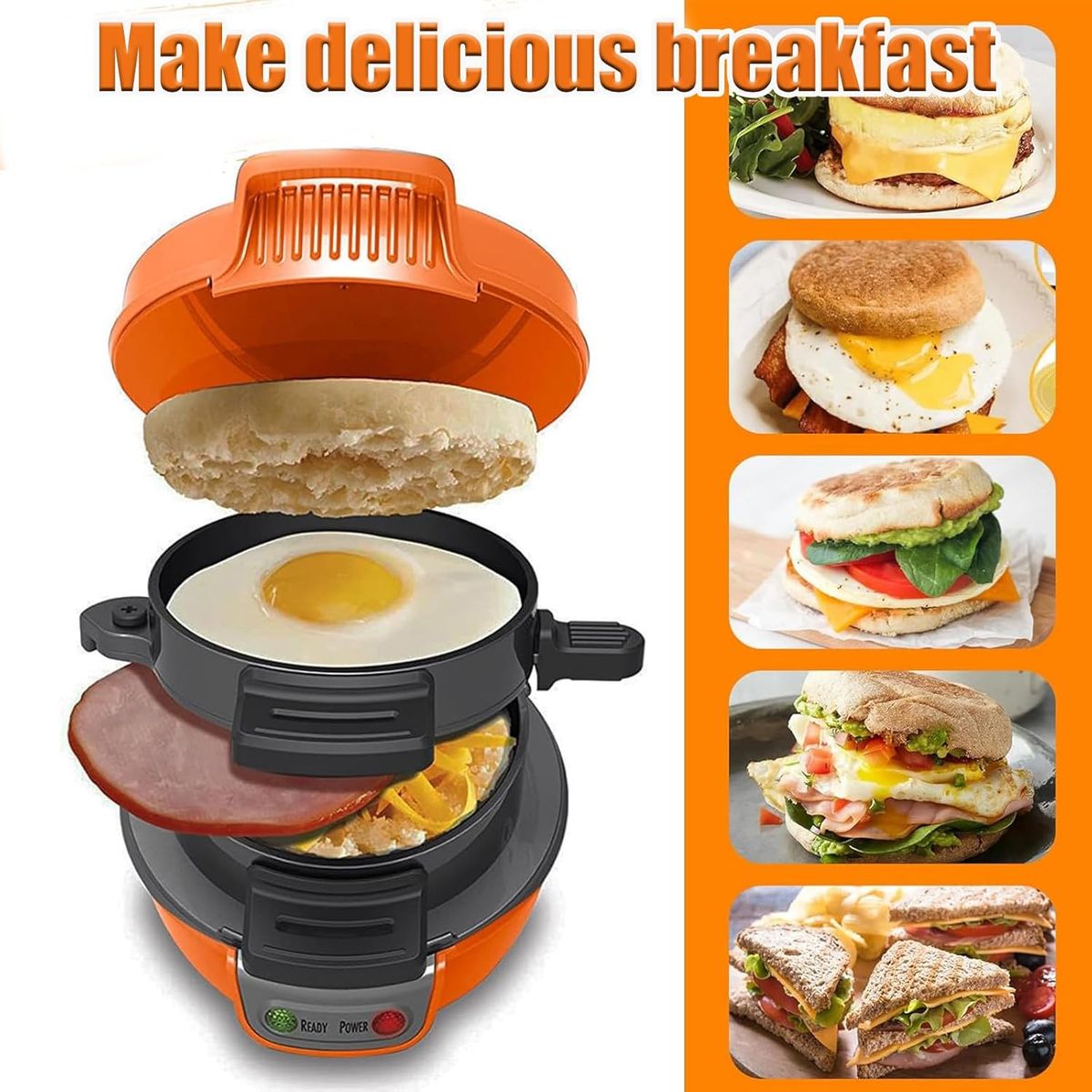 OEM - Máquina para Sandwichera Desayuno Freir Huevos Tostadora Burger Maker