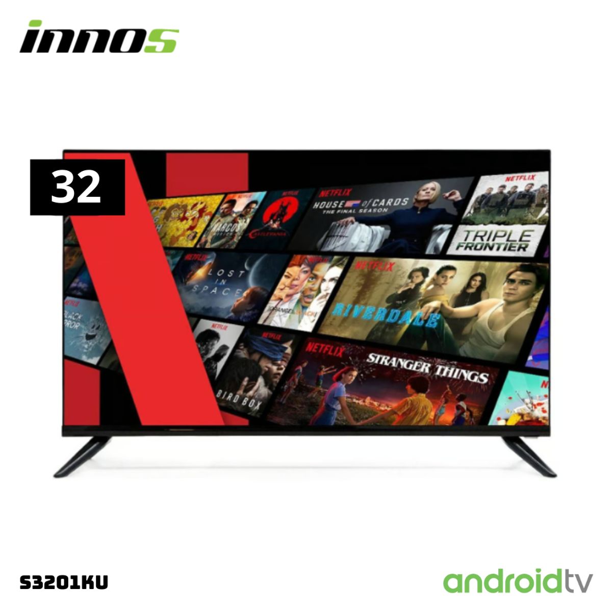GENERICO - TELEVISOR INNOS 32 SMART TV ANDROID TV HD LED - S3201KU + CELULAR TECNO SPARK GO 2024 2/64 GB NEGRO