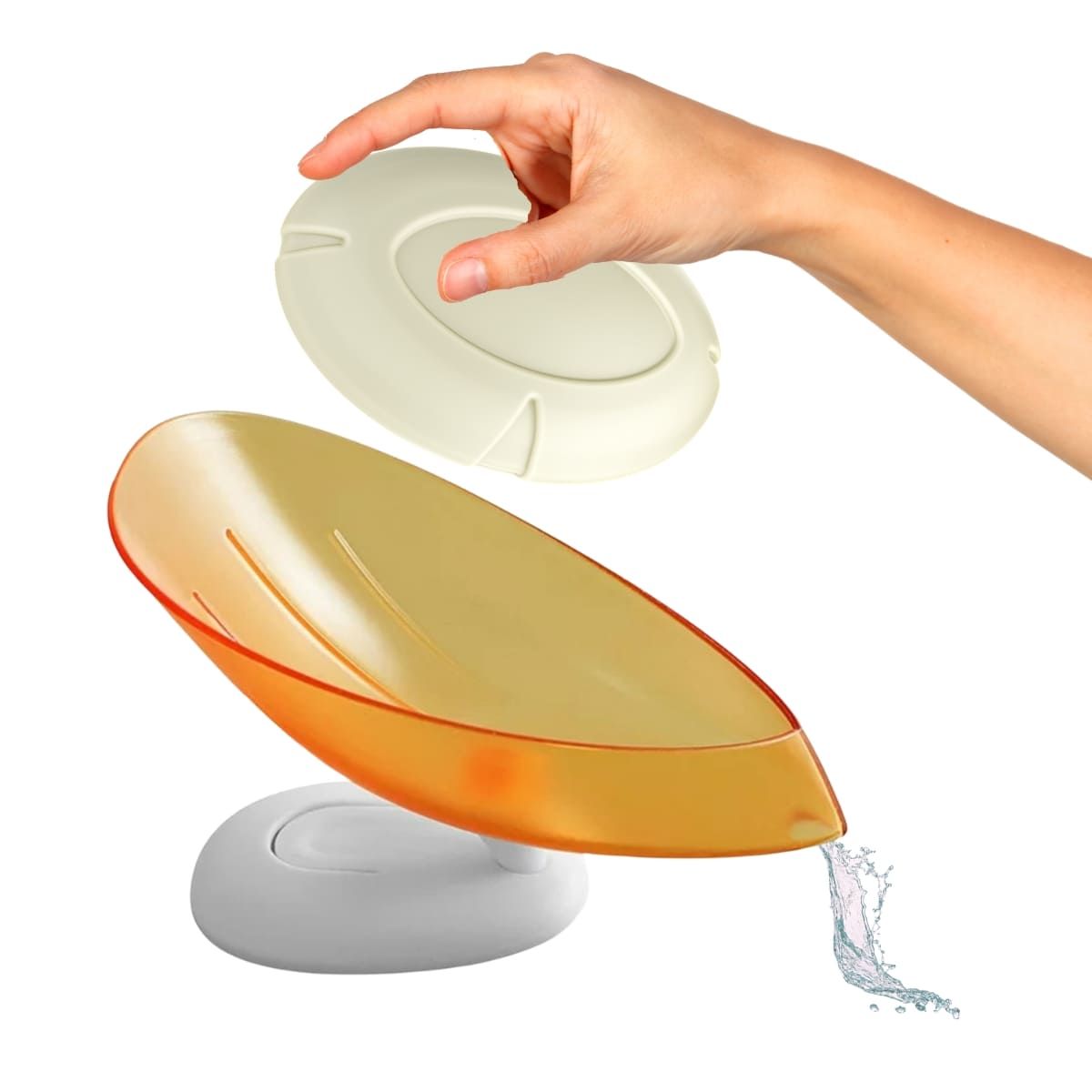 ELMEJORPRECIO - Jaboneras Giratorias con Escurridor Anaranjado