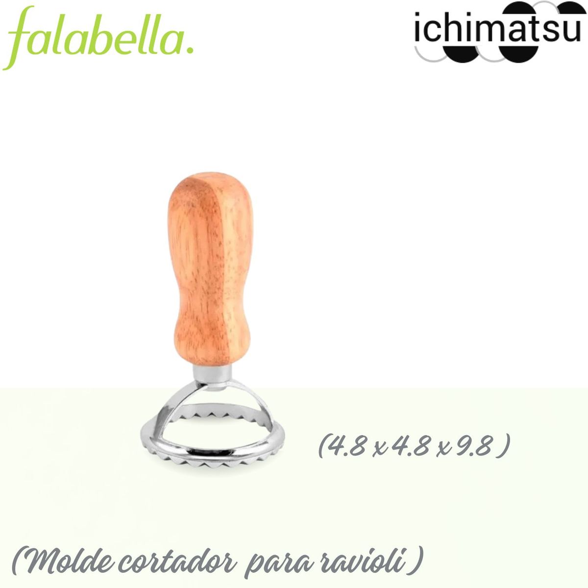 ICHIMATSU - Molde cortador círculo para ravioli de Acero Inoxidable mango de madera