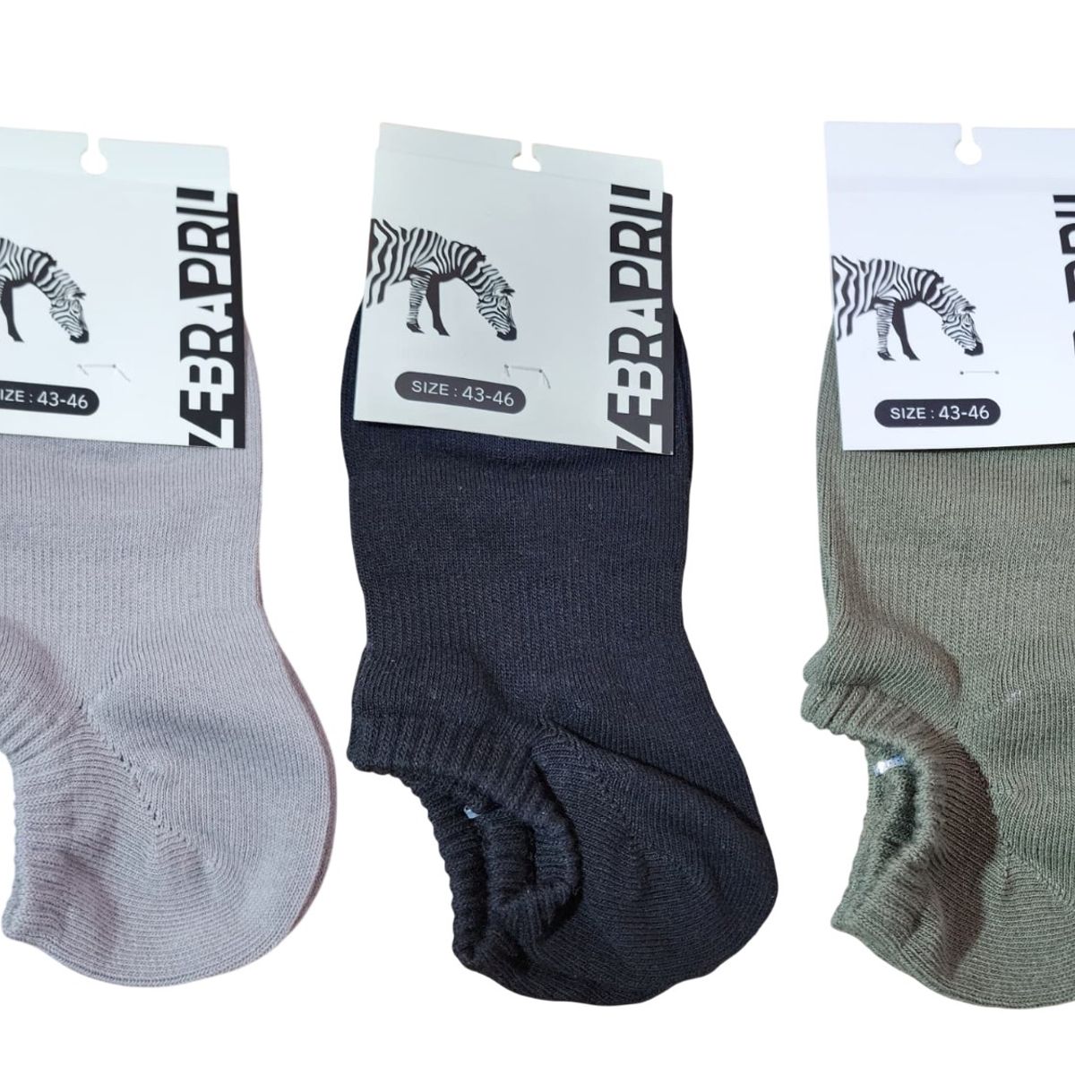 GENERICO - 3 medias tobilleras colores variados 43-46