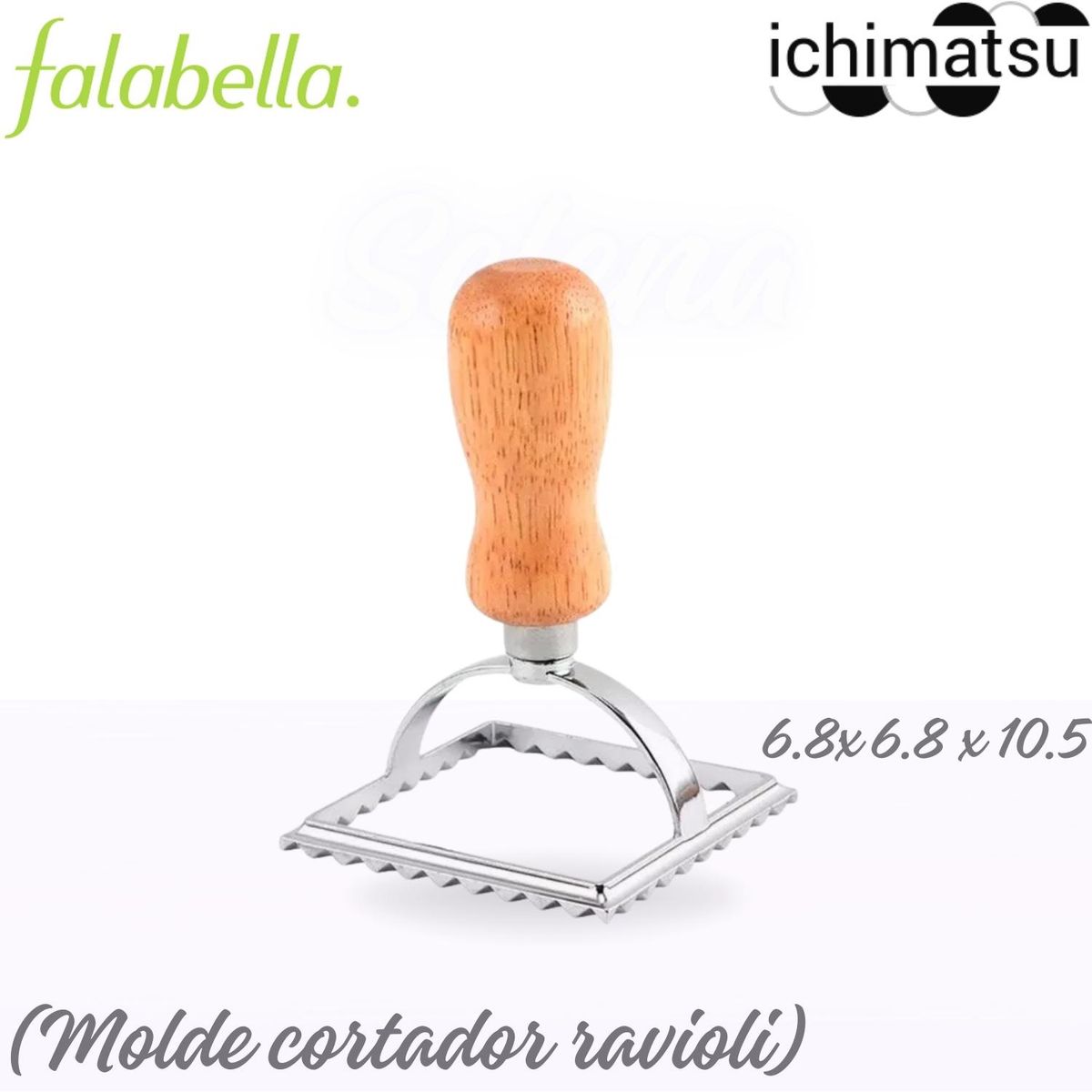 ICHIMATSU - Molde cortador cuadrado para ravioli de Acero Inoxidable con mango de madera