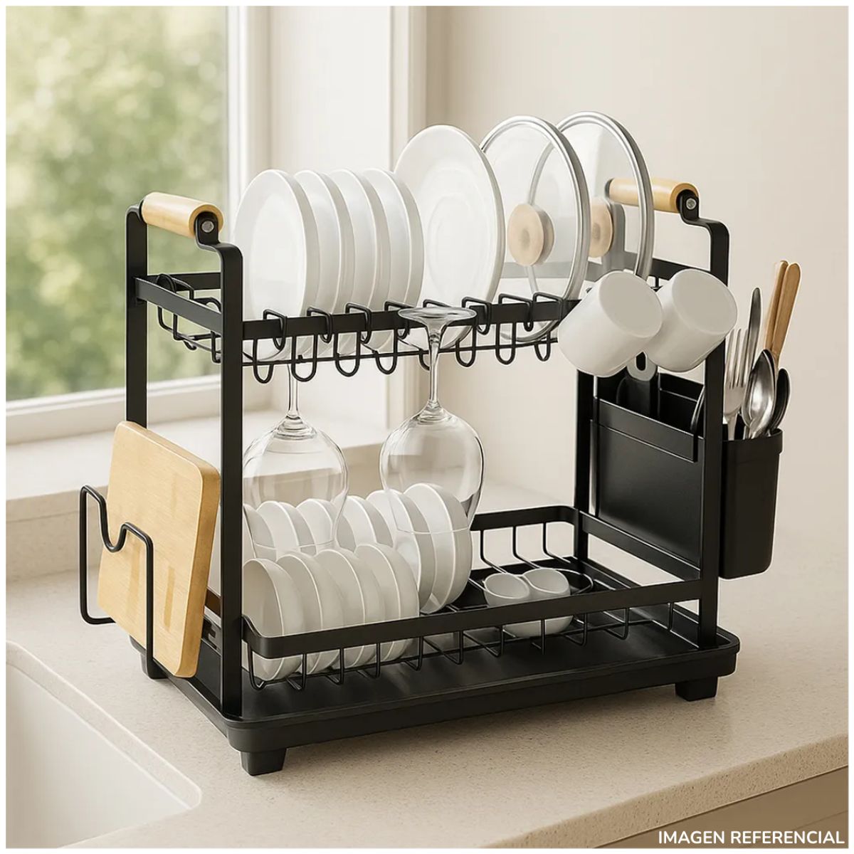 INSPIRA MARKET - Escurridor Organizador Rack de 2 Niveles