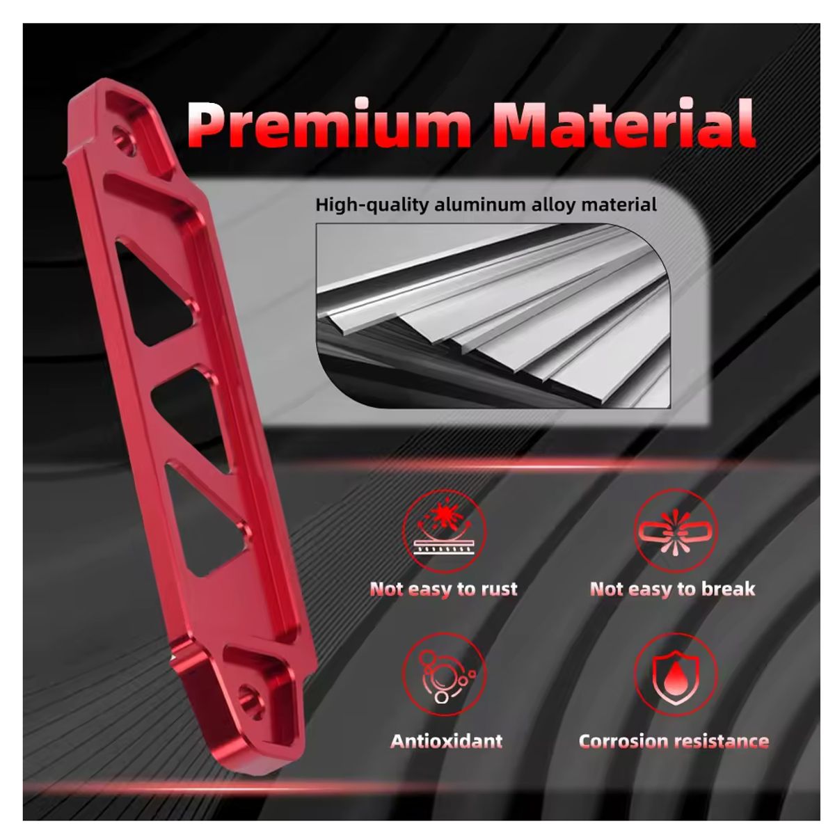 GENERICO - Sujetador De Batería Deportivo De Aluminio Rojo 172x45 Cm