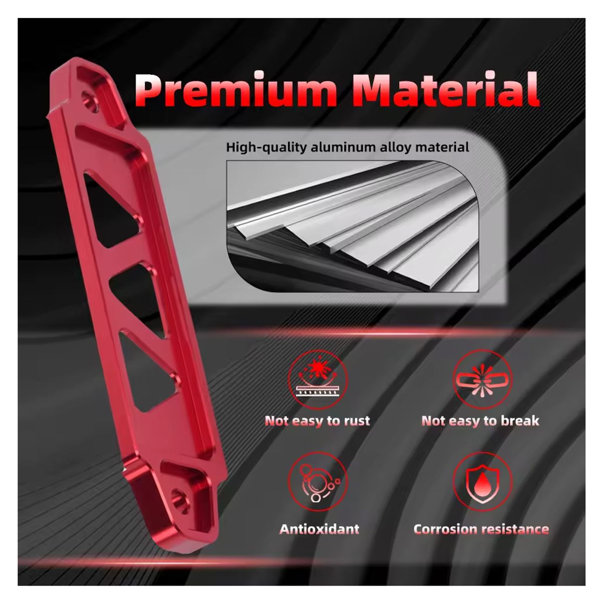 GENERICO - Sujetador De Batería Deportivo De Aluminio Rojo 172x45 Cm