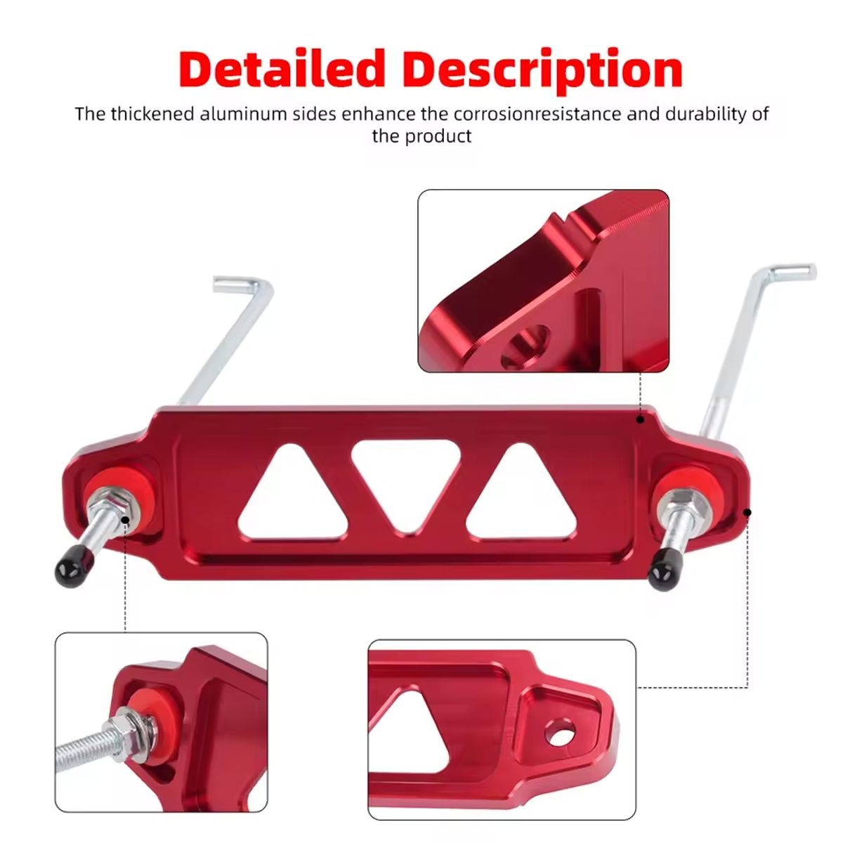 GENERICO - Sujetador De Batería Deportivo De Aluminio Rojo 172x45 Cm