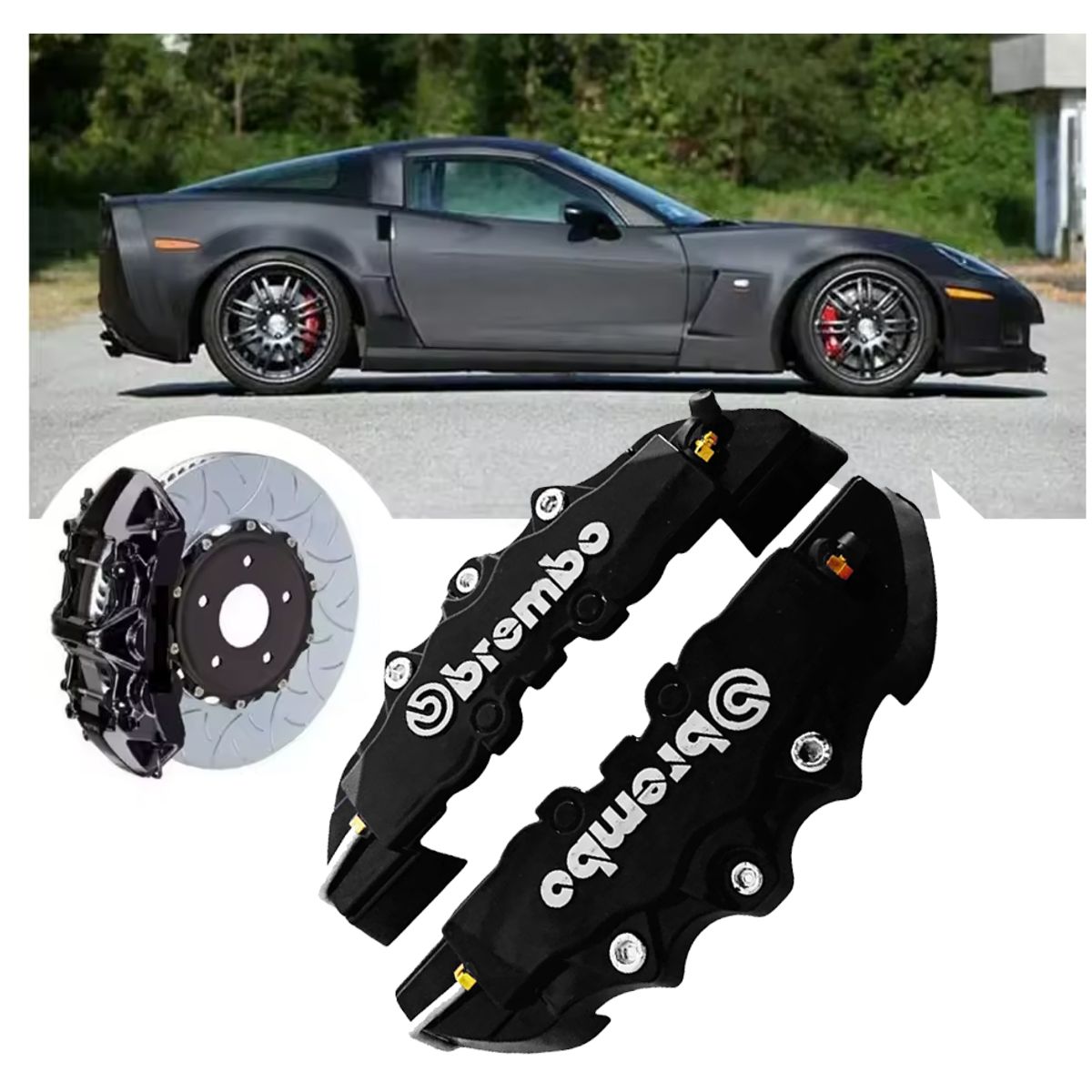 GENERICO - Cubre Caliper Brembo Tuning  Metal Talla M Auto Camioneta