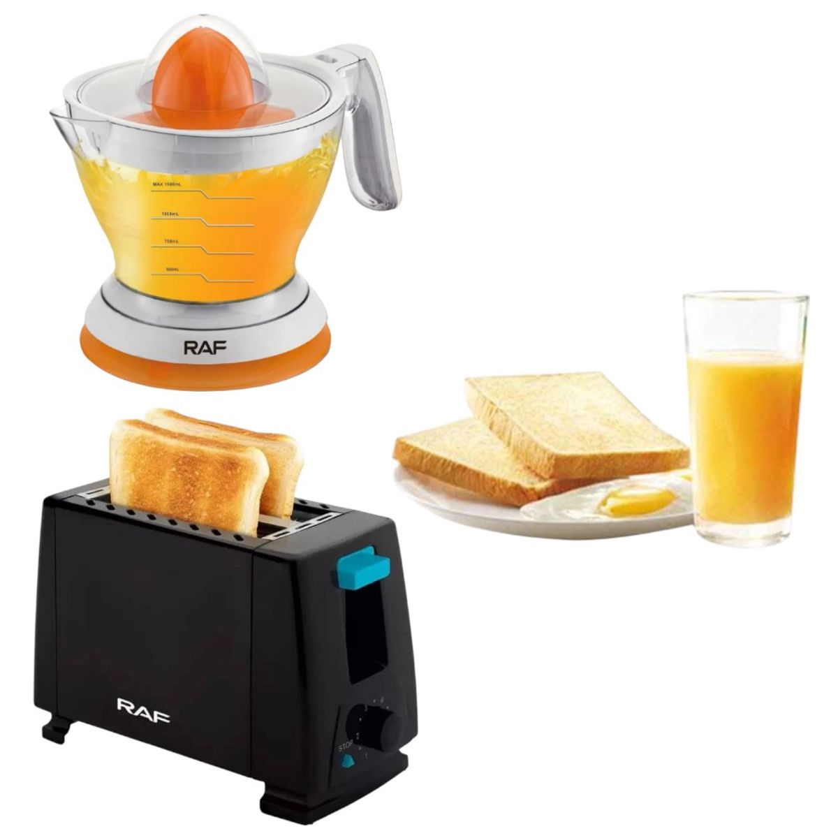 OEM - Combo 2en1 Tostadora y Exprimidor Electrico de Naranja Kit de Desayuno
