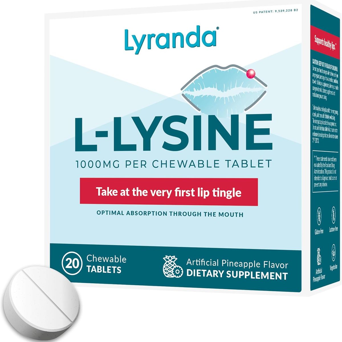 GENERICO - Lyranda L-Lisina 1000mg Sabor Piña –Tabletas Masticables