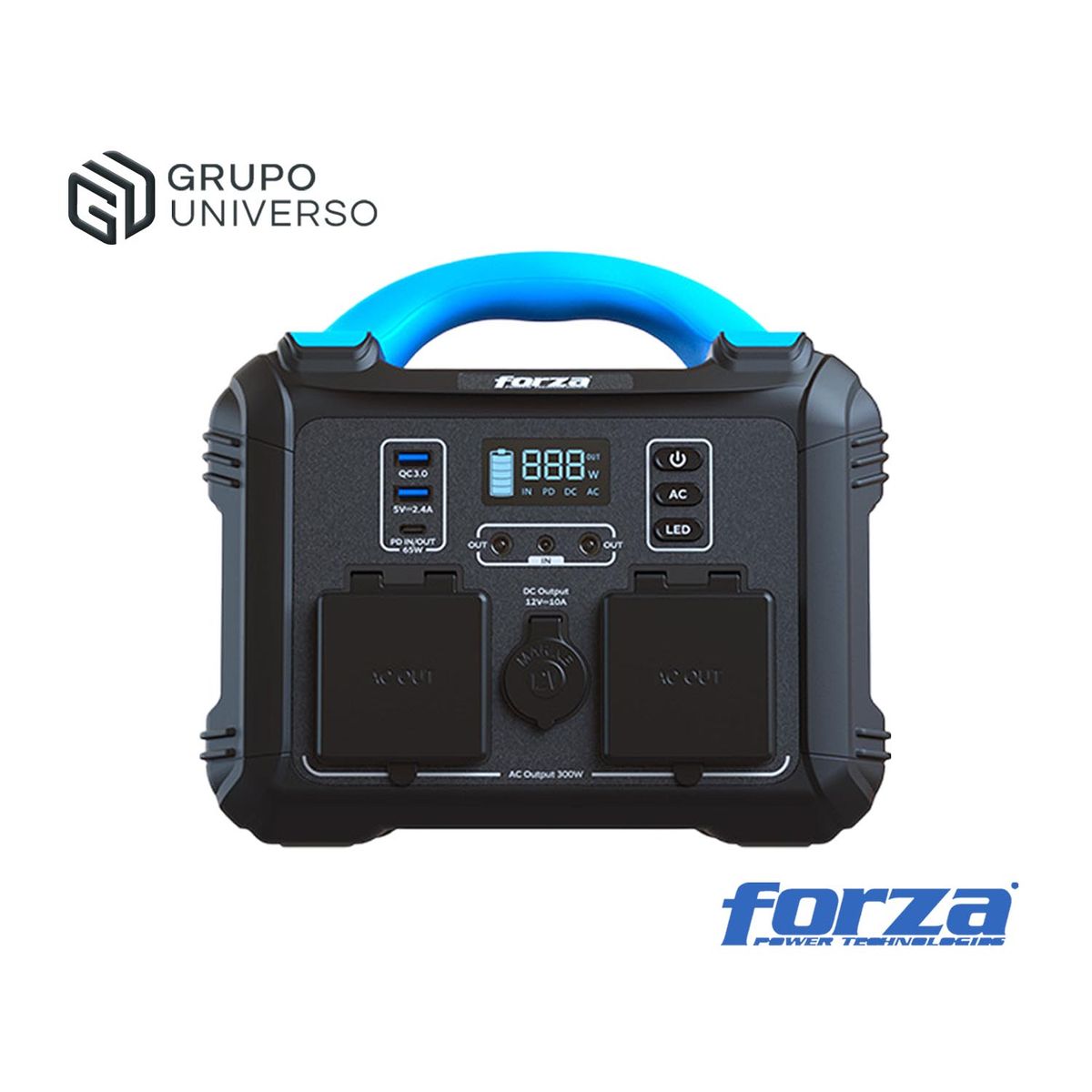 FORZA - Central Eléctrica Forza Fpp-T302 Portátil 8 Puertos 300W Batería Lmfp