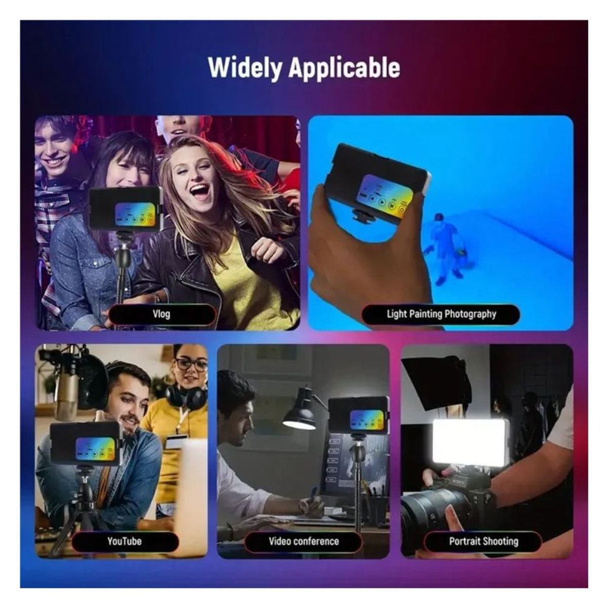 GENERICO - Luz de Video WL-R2 LED RGB Portátil para Streaming y Vlogging