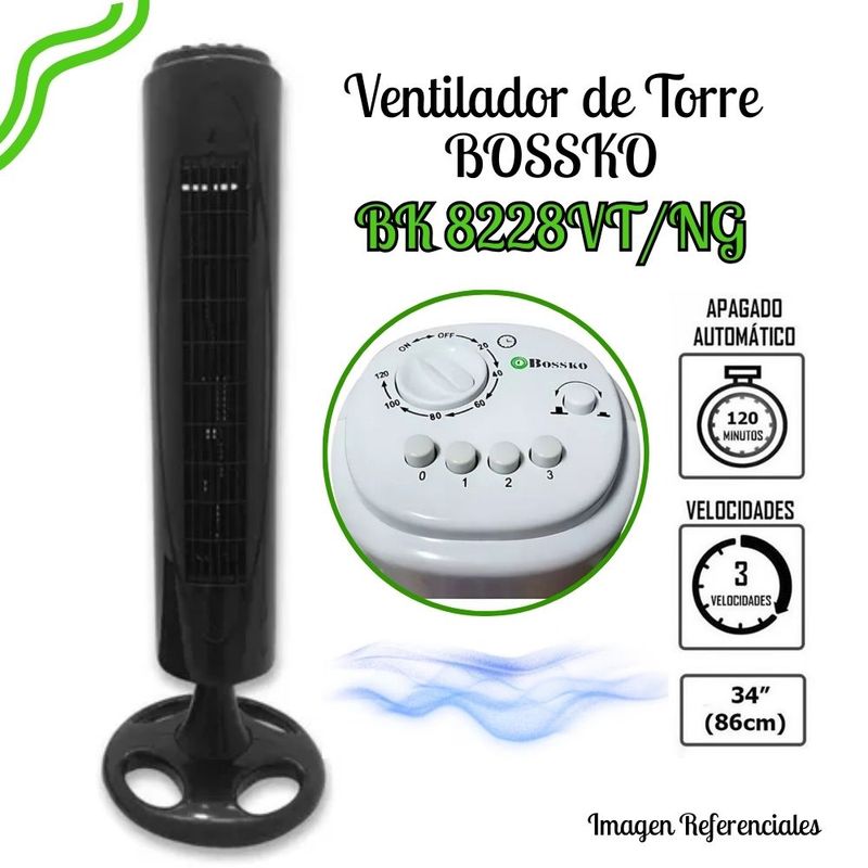 BOSSKO - Ventilador de Torre Bossko BK-8228VT-NG
