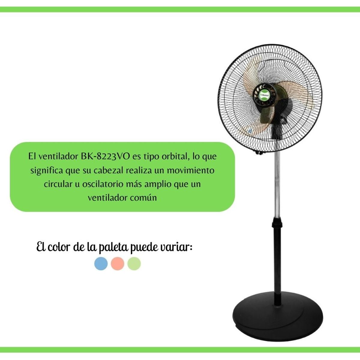 BOSSKO - Ventilador Bossko Orbital 16" 2en1 5 helices Acrilicos-BK-8223VO