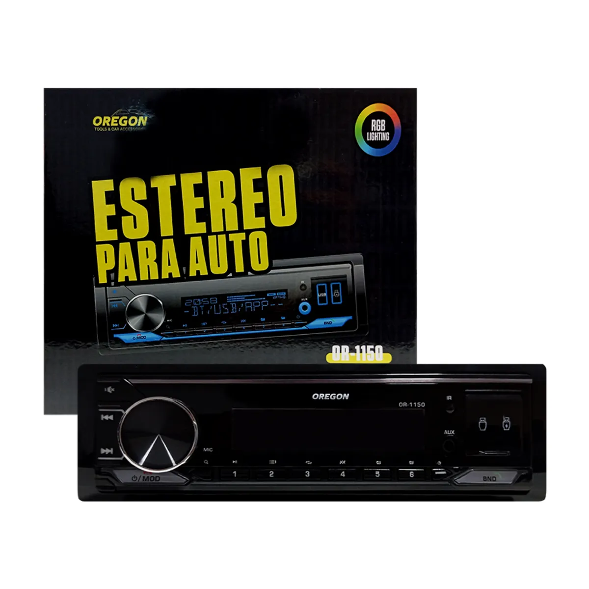 OREGON - Auto Radio Oregon 1 DIN Frente Desmontable Bluetooth MP3