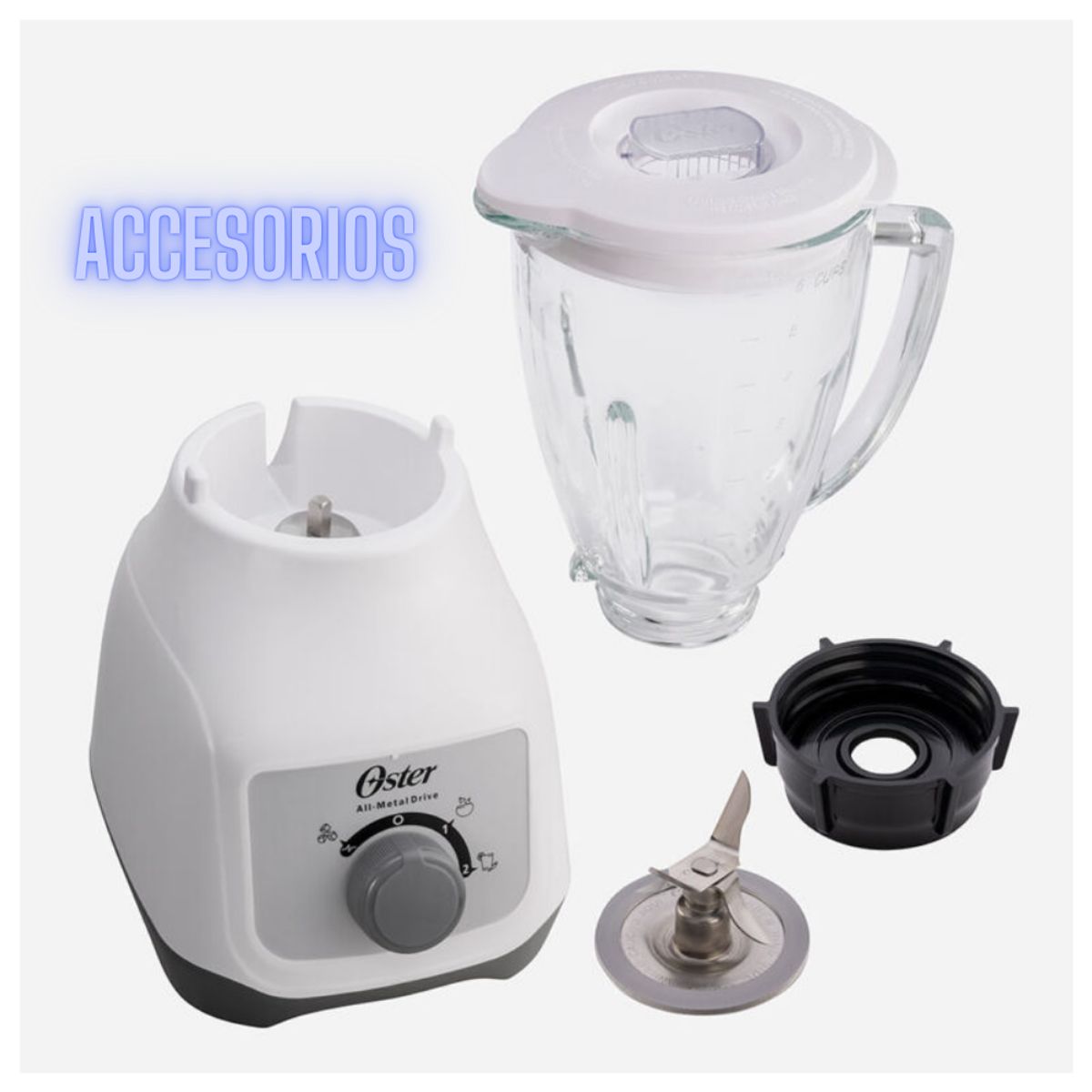 OSTER - Licuadora Oster 1.5L de 550W Blanco BLSTKAG WRD 053