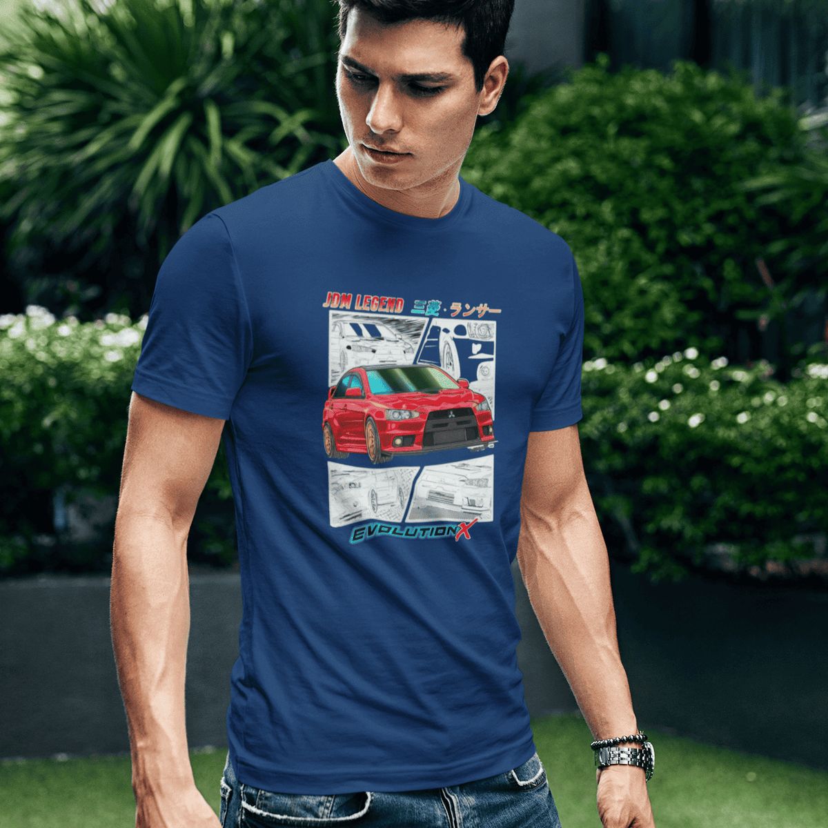 GENERICO - Camiseta Mitsubishi Lancer Polo Carro Carreras Rally WRC Algodon