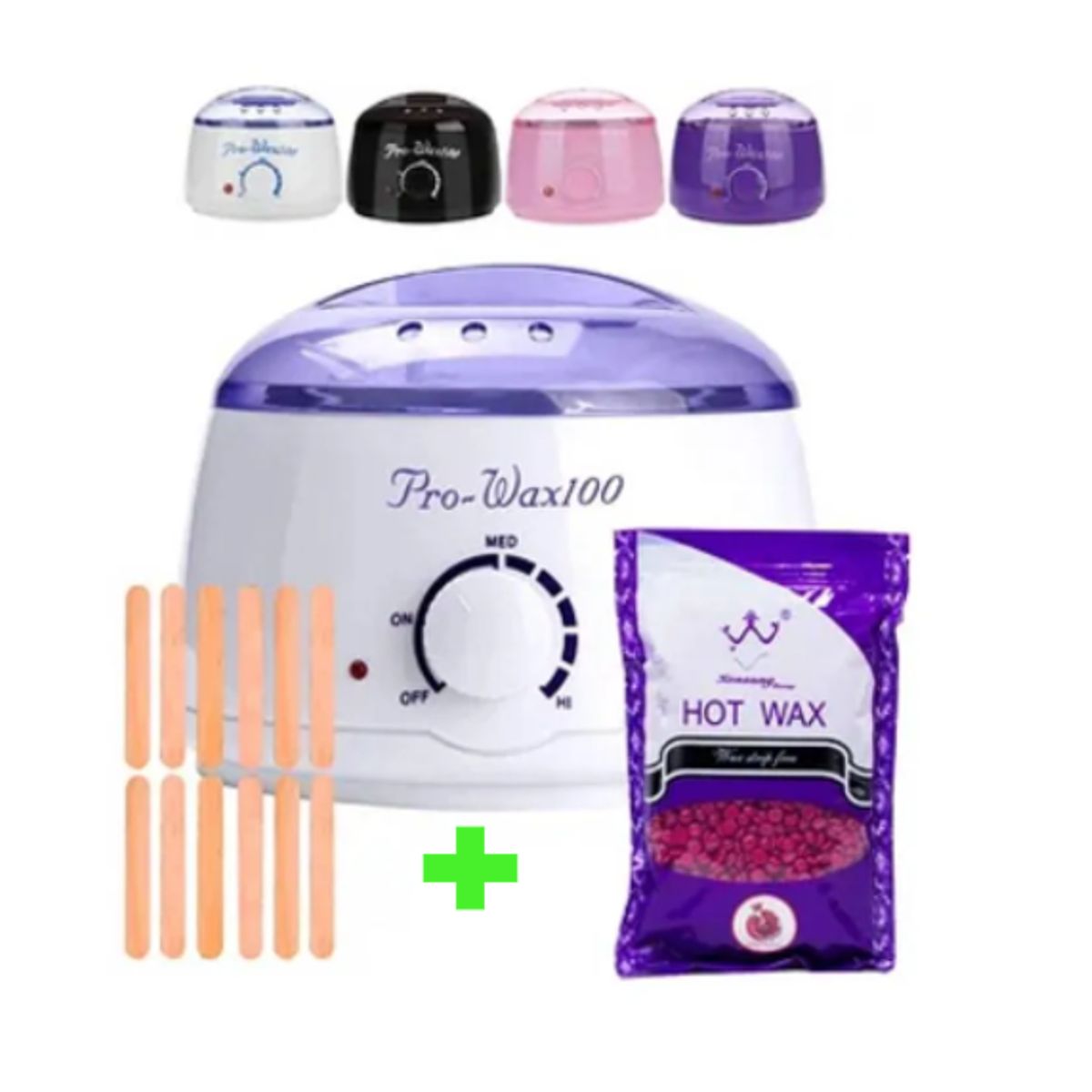 GENERICO - Pack Derretidor de Cera de Depilación + Cera + Palitos
