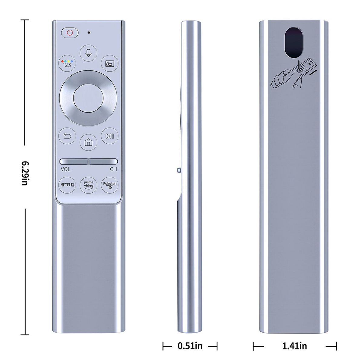 GENERICO - Controles Remoto Con Voz para Tv Samsung Smart 4K QLED - Plateado