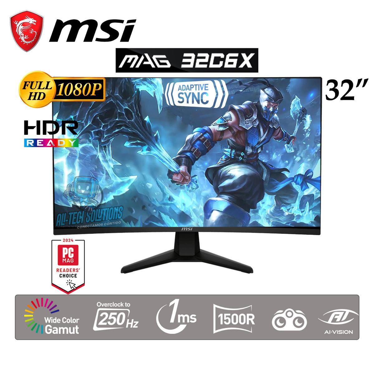 MSI - MONITOR GAMING CURVO MSI MAG 32C6X 32 FHD VA 250Hz 1Ms