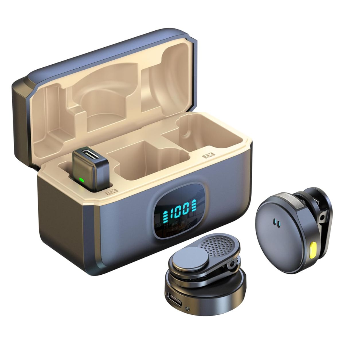 SEISA - Microfono Solapero Inalambrico  Dual 2 en 1 Cancelación de Ruido para Live Streaming Q8