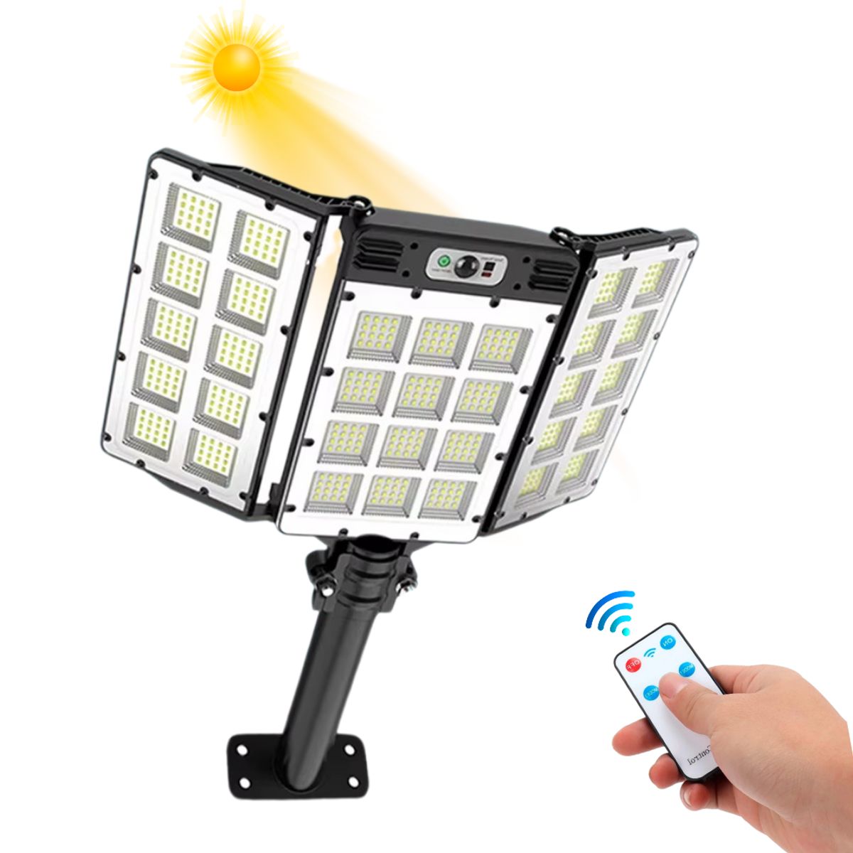 SEISA - Reflector Farola Luz LED 300W con Panel Solar Iluminación Sensor Movimiento