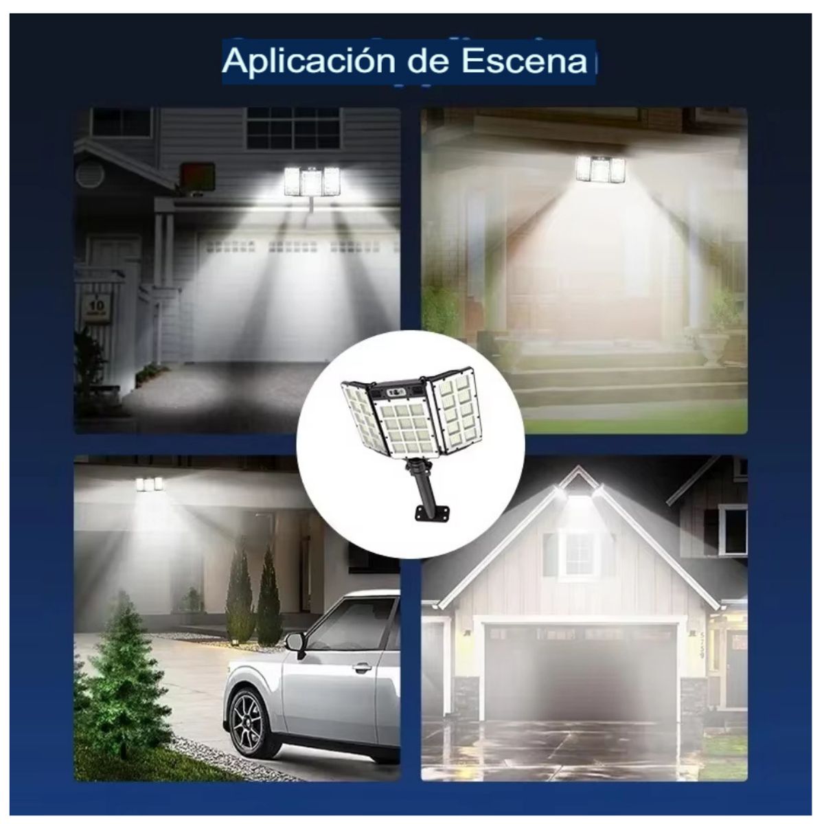SEISA - Reflector Farola Luz LED 300W con Panel Solar Iluminación Sensor Movimiento