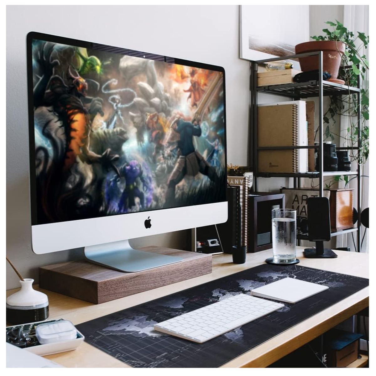 SEISA - Pad Mouse Gamer XL 80×30 CM Mapamundi Alfombrilla Antideslizante Gamer