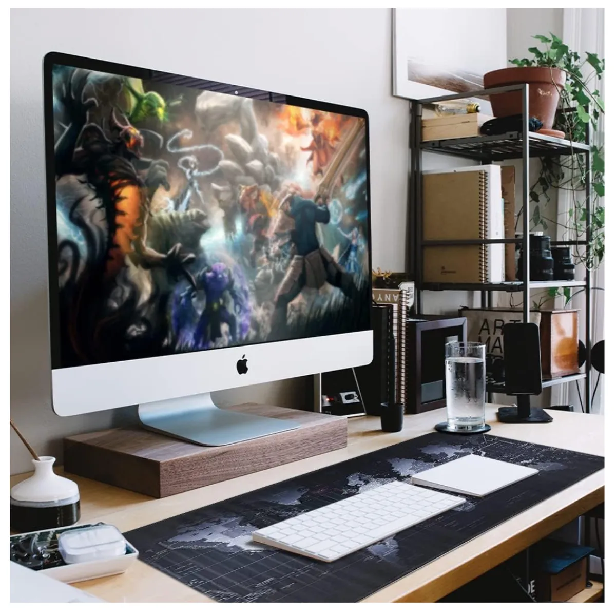 SEISA - Pad Mouse Gamer XL 80×30 CM Mapamundi Alfombrilla Antideslizante Gamer