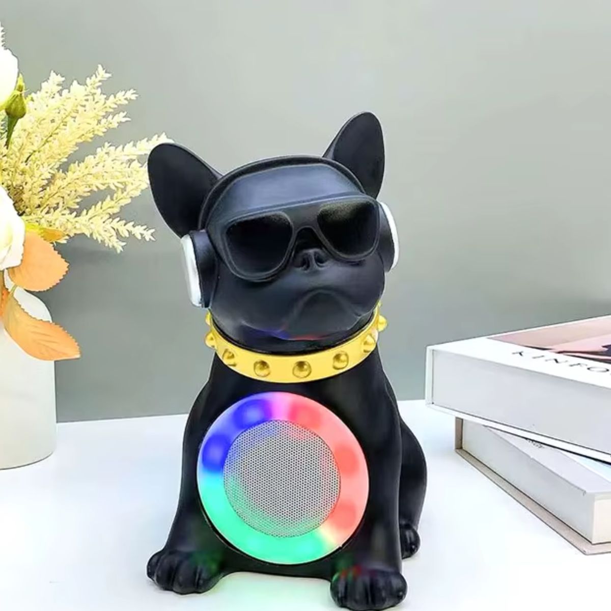 GENERICO - PARLANTE PORTÁTIL RECARGABLE BLUETOOTH LUCES NEGRO