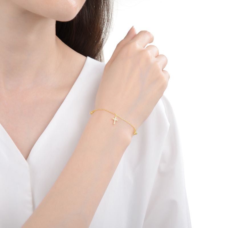 Pulsera Cruces y Punto Luz Plata SANTORAL