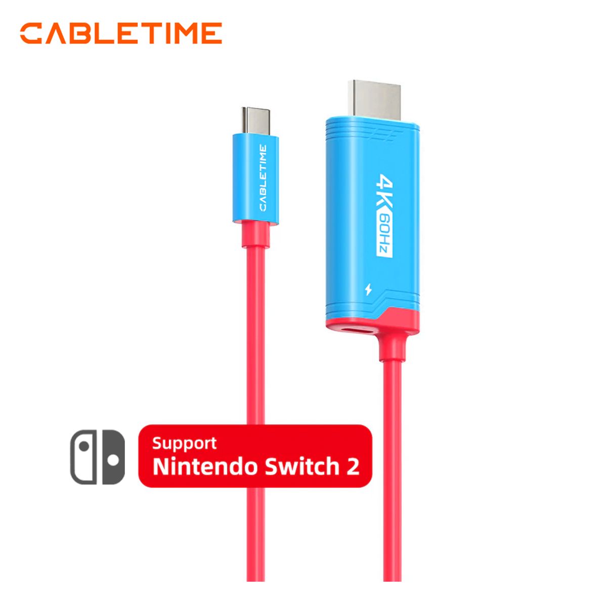 GENERICO - Cable Adaptador Usb C a HDMI para Nintendo Switch2 4K cabletime