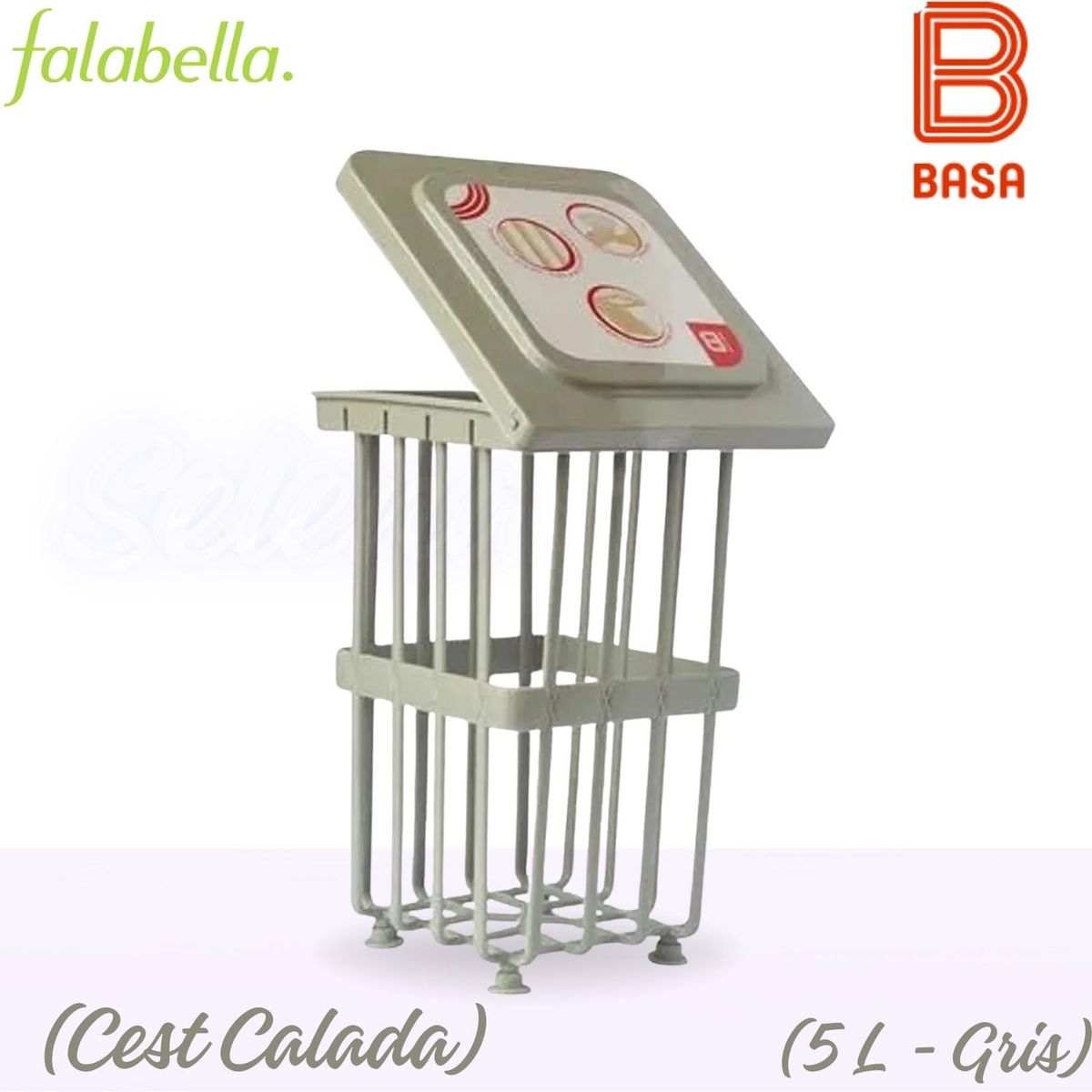 BASA - Papelera Cest Calada 5 L - Gris.