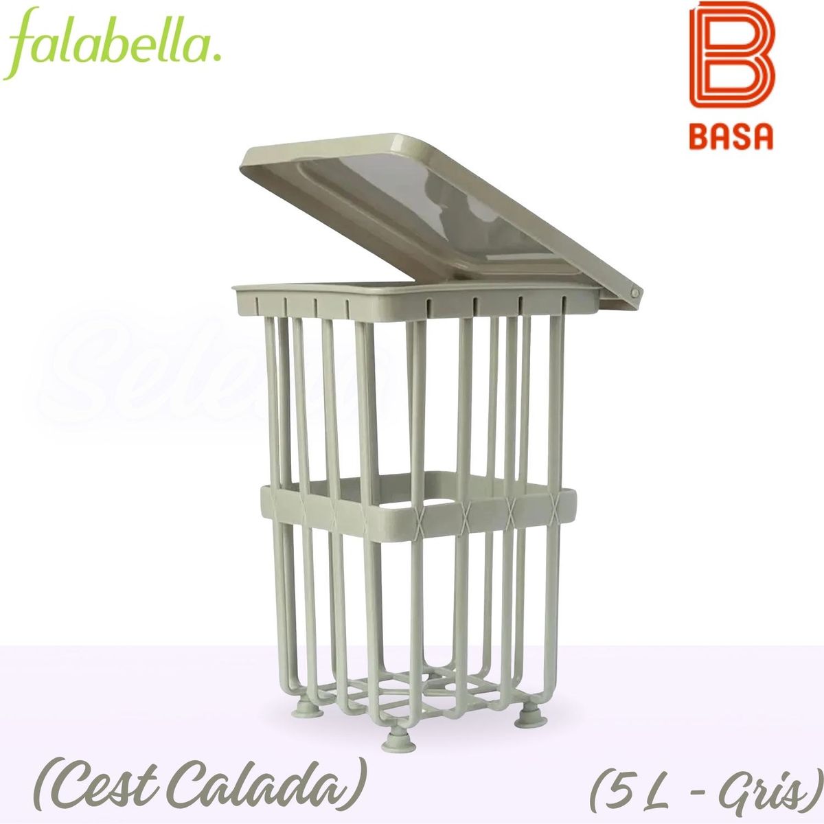 BASA - Papelera Cest Calada 5 L - Gris.