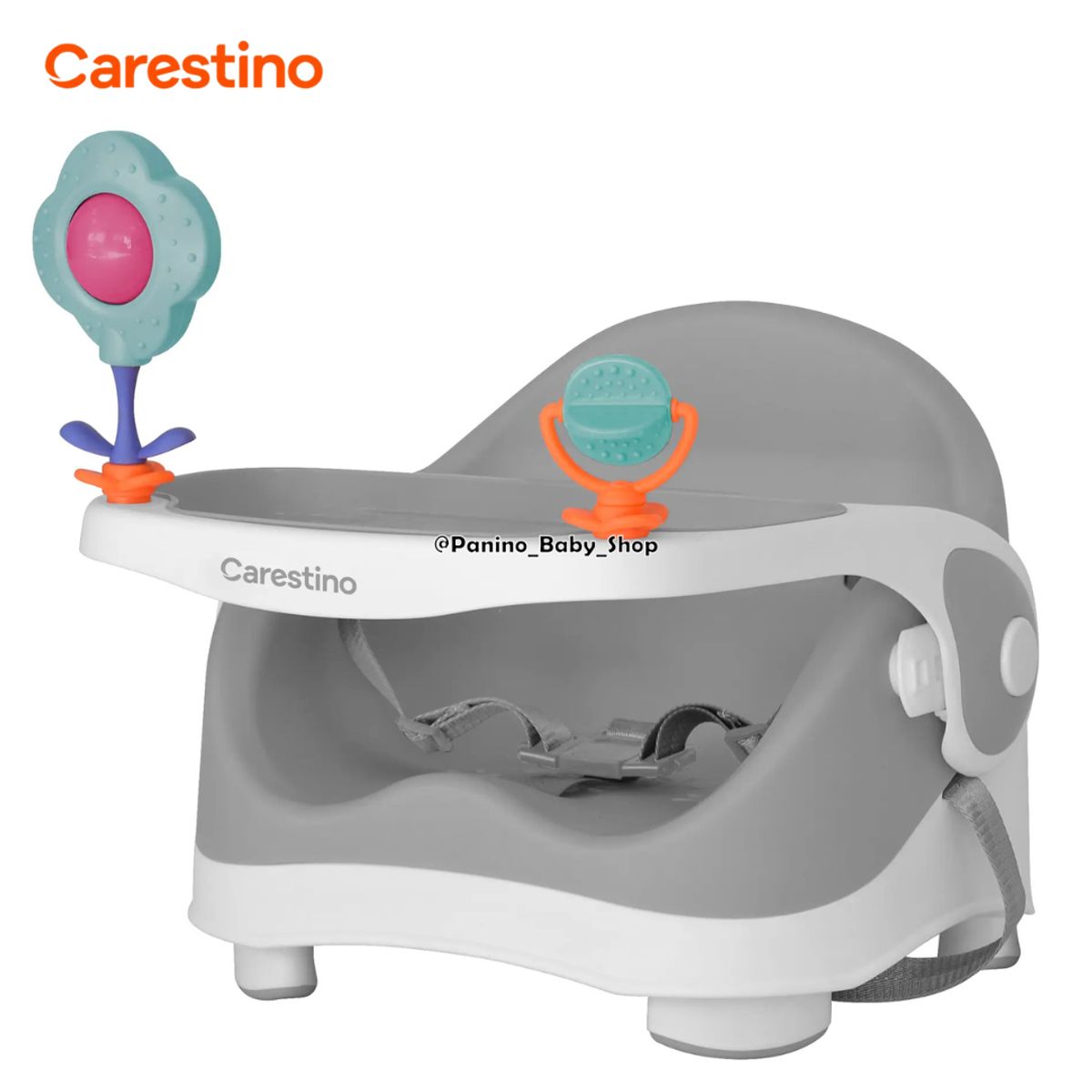 CARESTINO - Silla de Comer Portatil CARESTINO -BOOSTER- Gris