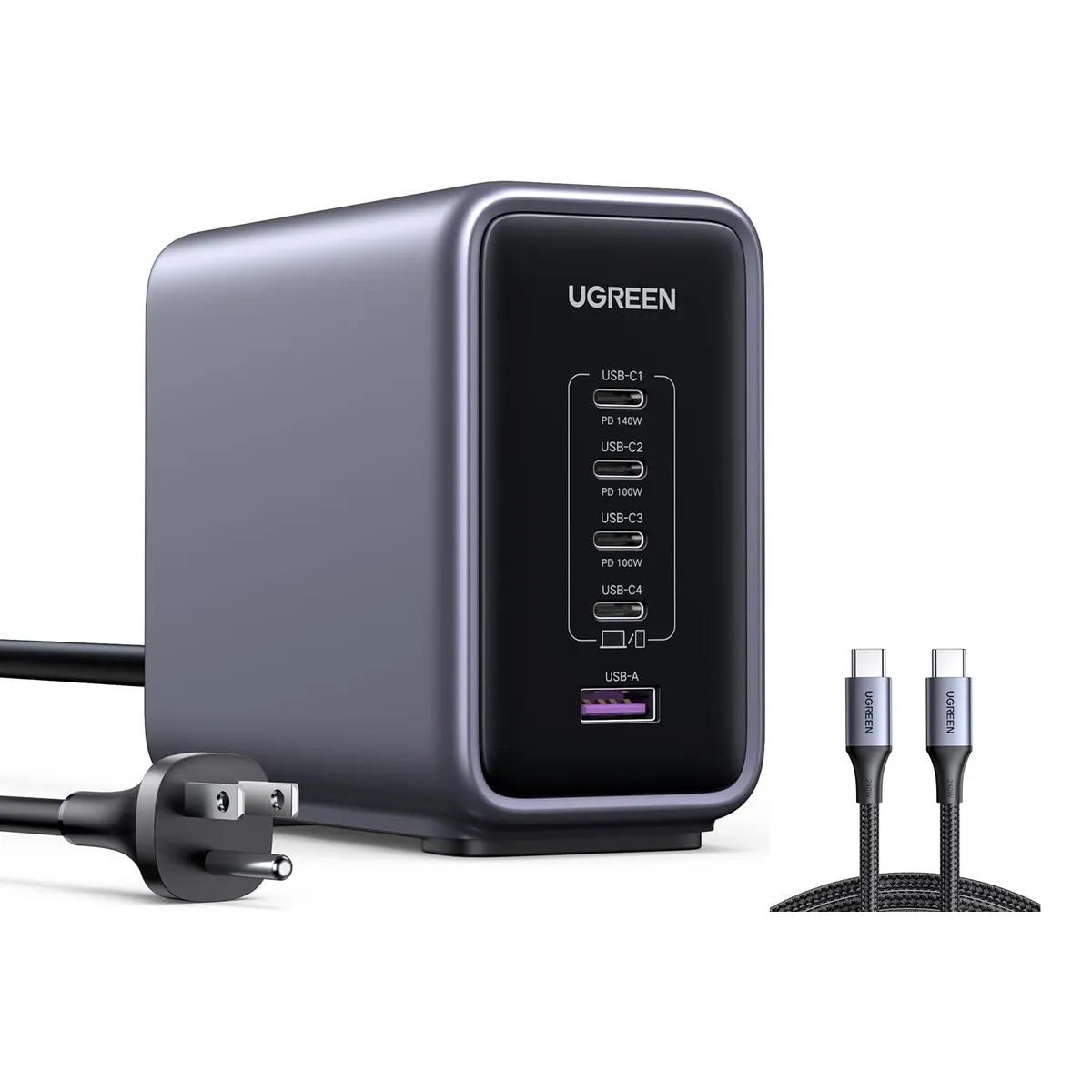 UGREEN - Estación de Carga UGREEN GaN 300W 5 Puertos - Gray