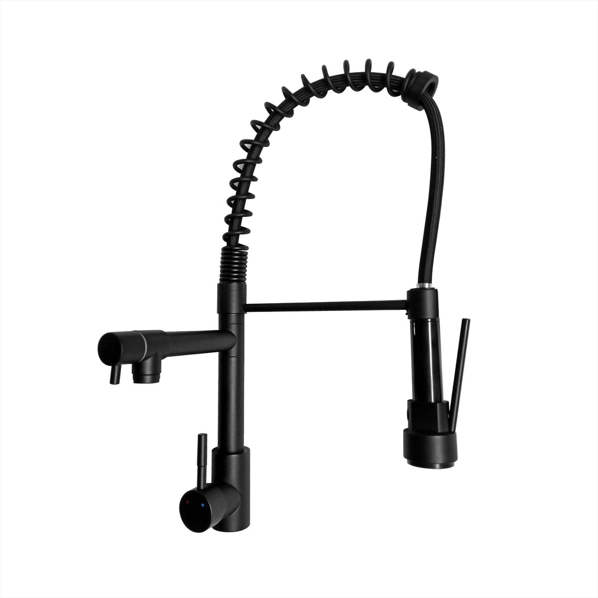 GENERICO - MEZCLADORA COCINA EN ACERO MATE BLACK AL MUEBLE DOBLE SALIDA - FIRELLI