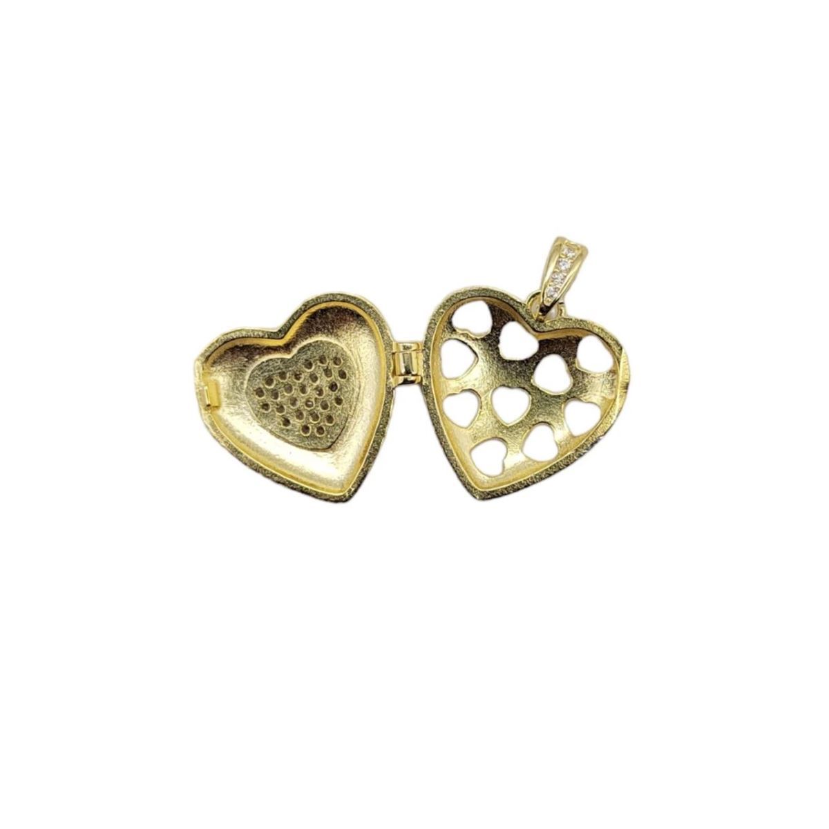 SANTORAL - Dije Relicario Corazón con Brillos - Plata