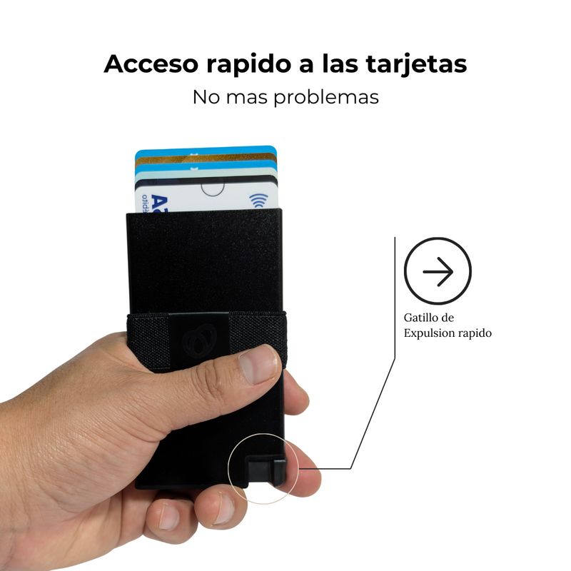 AMBOS - Tarjetero Automático de Aluminio AMBOS con Bloqueo RFID