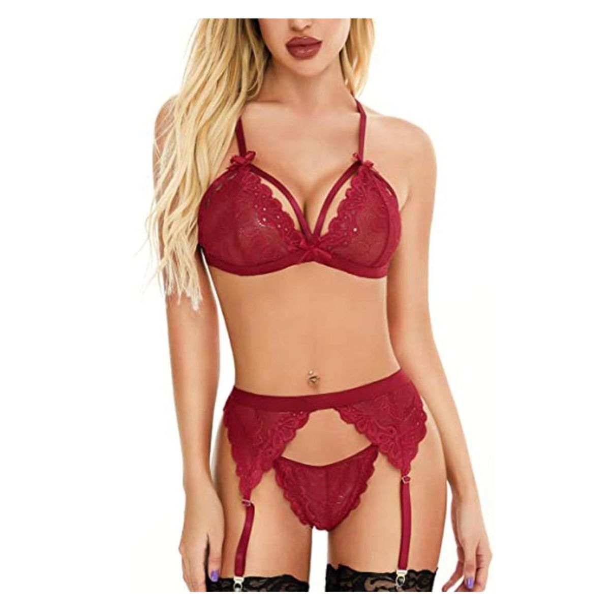 GENERICO - Set de Lencería para Mujer de Encaje con Sujetadores