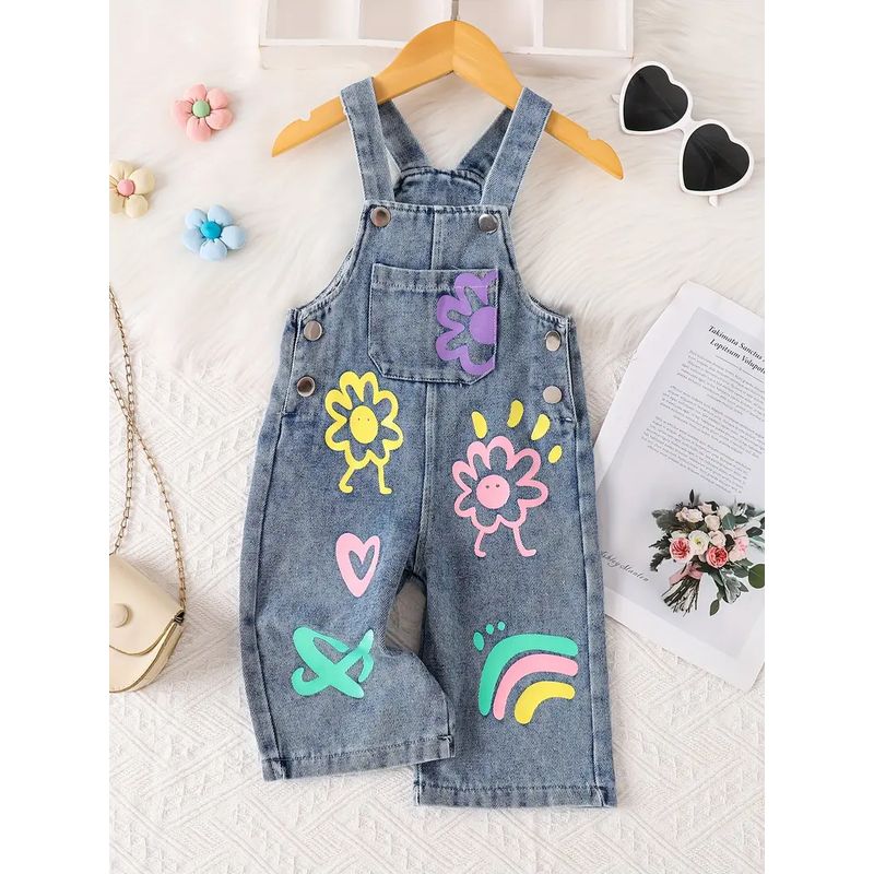 GENERICO - Overol jumper denim niñas flores