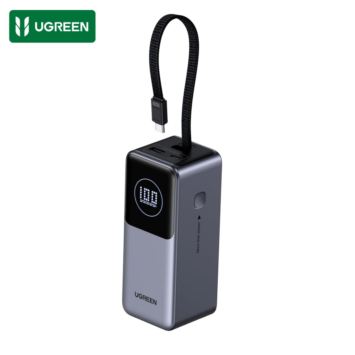 UGREEN - Power Bank UGREEN 20000mAh 130W con Cable Integrado Carga Rapida