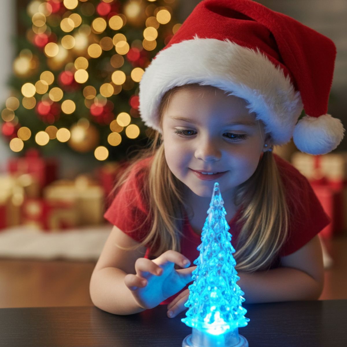 GENERICO - Mini Arbol Colorido de Navidad Acrilico Luces LED