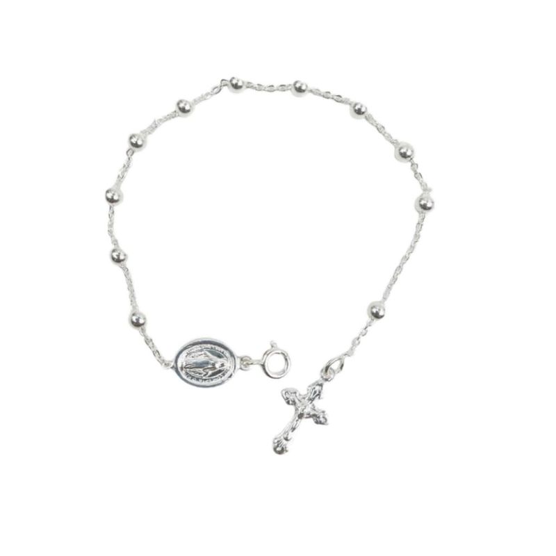 SANTORAL - Pulsera Denario Medalla Milagrosa 4mm - Plata