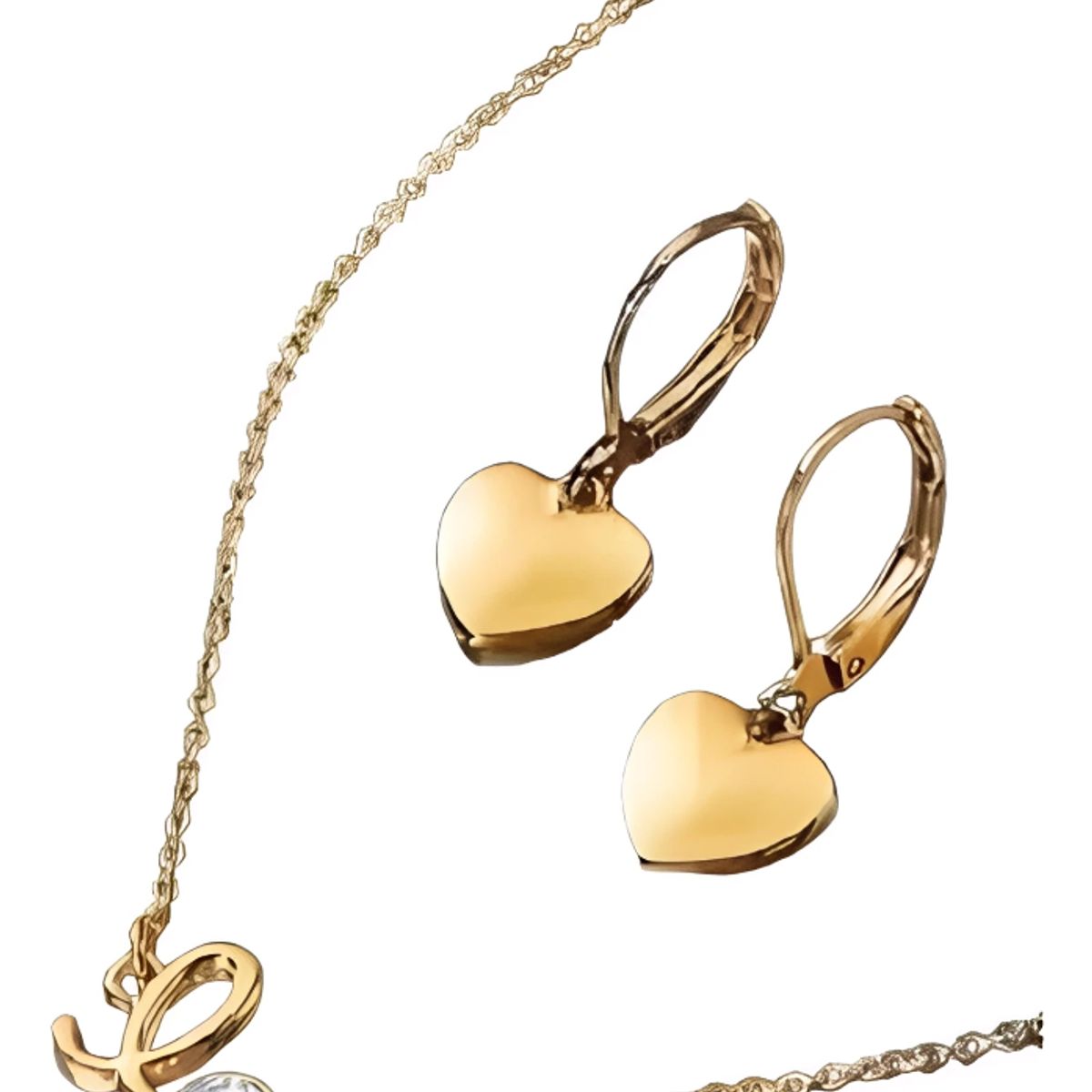 ESIKA - SET  COLLAR Y ARETES LOVING CRYSTAL LOVE DORADO