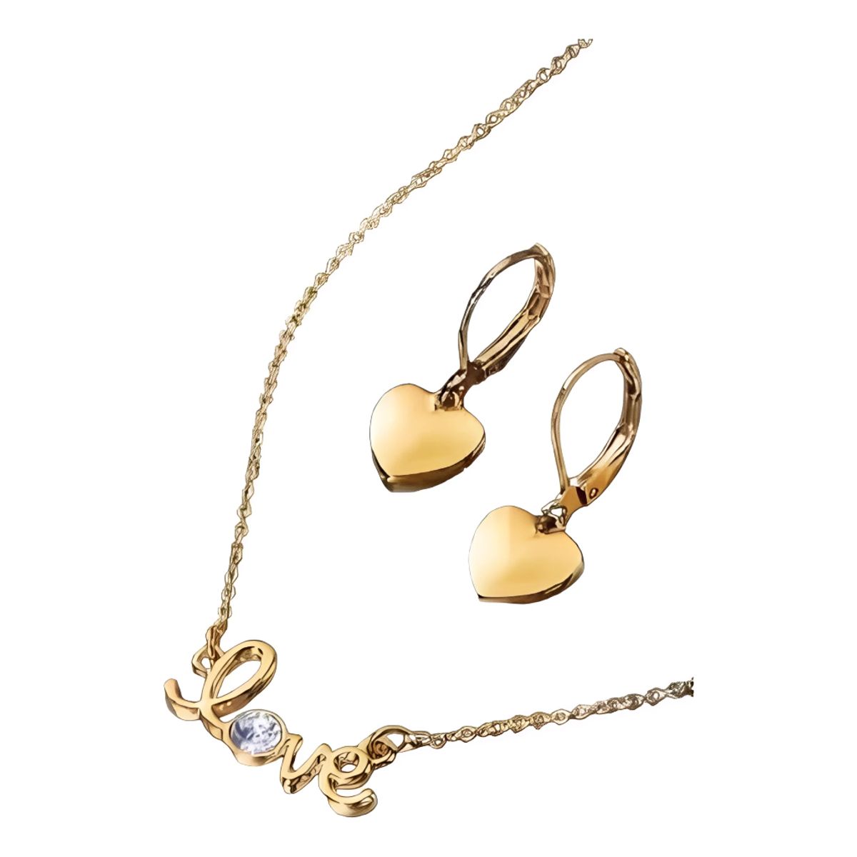 ESIKA - SET  COLLAR Y ARETES LOVING CRYSTAL LOVE DORADO
