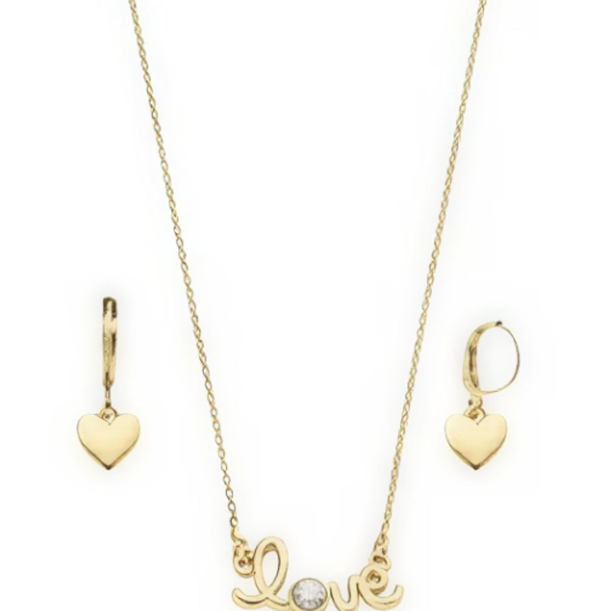ESIKA - SET  COLLAR Y ARETES LOVING CRYSTAL LOVE DORADO