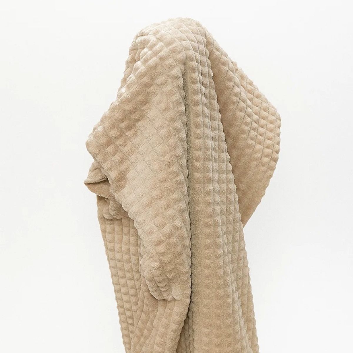 GENERICO - Manta Doble Cara Waffer Beige Camel 179 x 150 cm – Zalmohadas